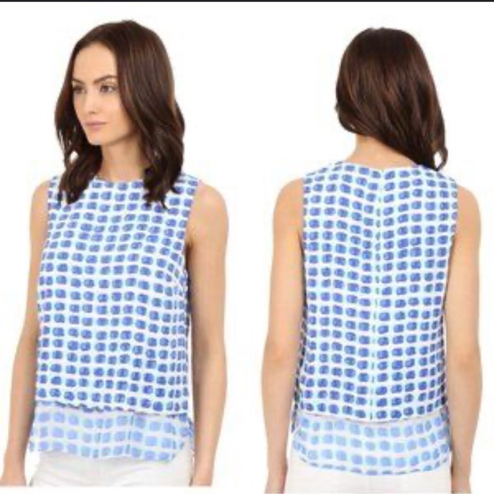 Kate Spade‎ "Island Stamp" Print Double Layer Tank Size Size XS EUC